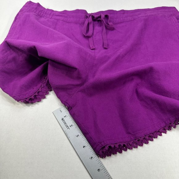 Terra And Sky Women's 0X Soft Trim Short Elastic Back Drawstring Front 2 Pocket - Picture 9 of 14